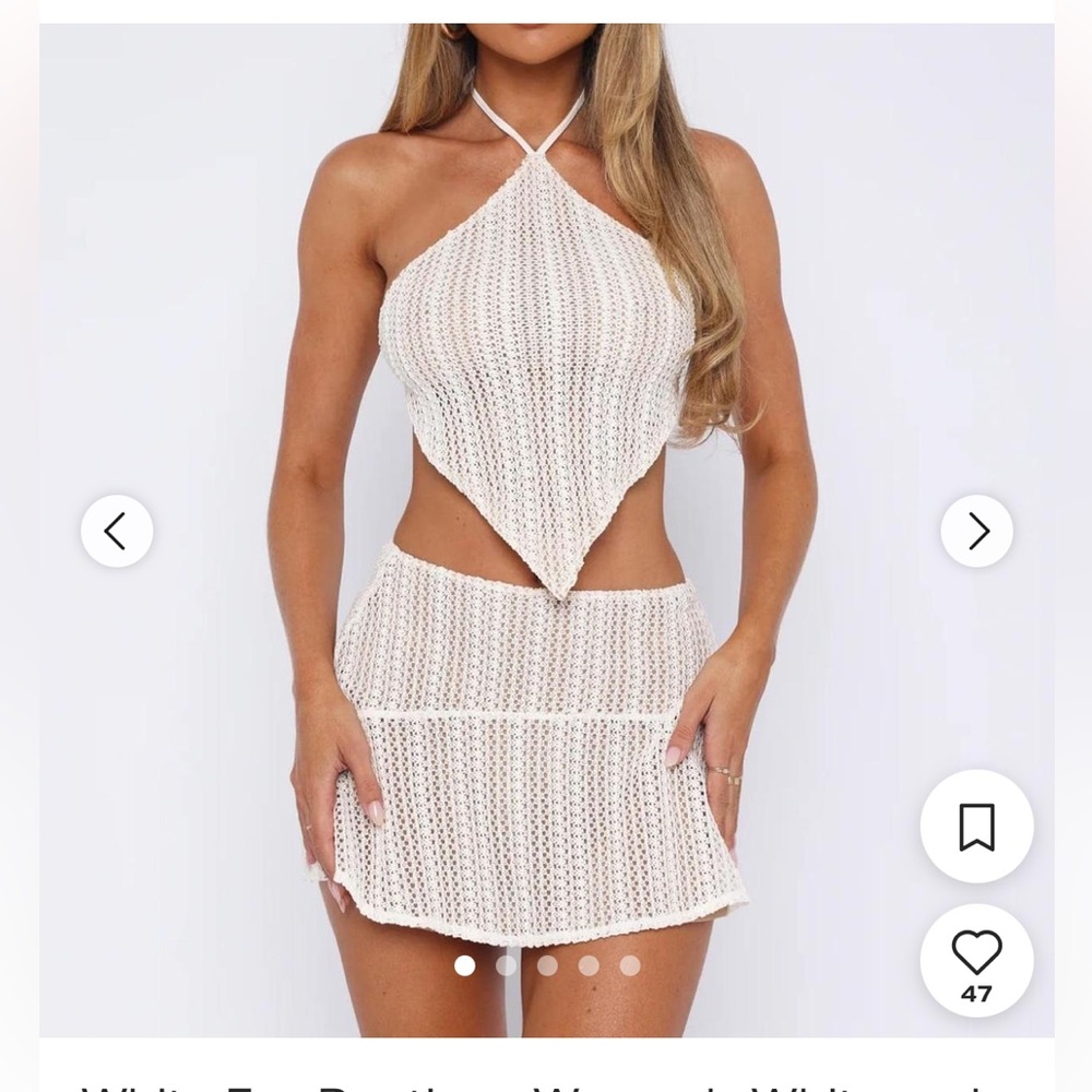 White Fox Ivory skirt and halter set